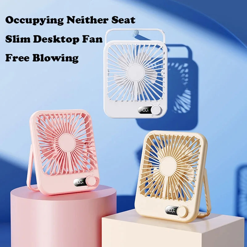 USB desktop folding fan and lamp