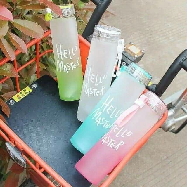 Hello Master Crystal Glass Water Bottle