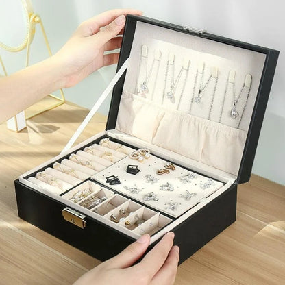 2 Layer Leather Jewellery Organizer