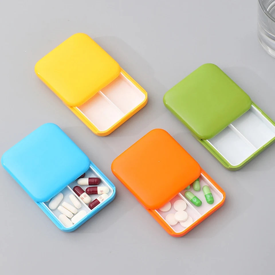 Portable 2 Gird Medicine Box