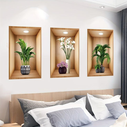 3D Wall Decorative Stickers Set Of 3Pcs