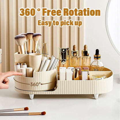 Makeup Organiser with 360° Rotating Makeup Brush Holder