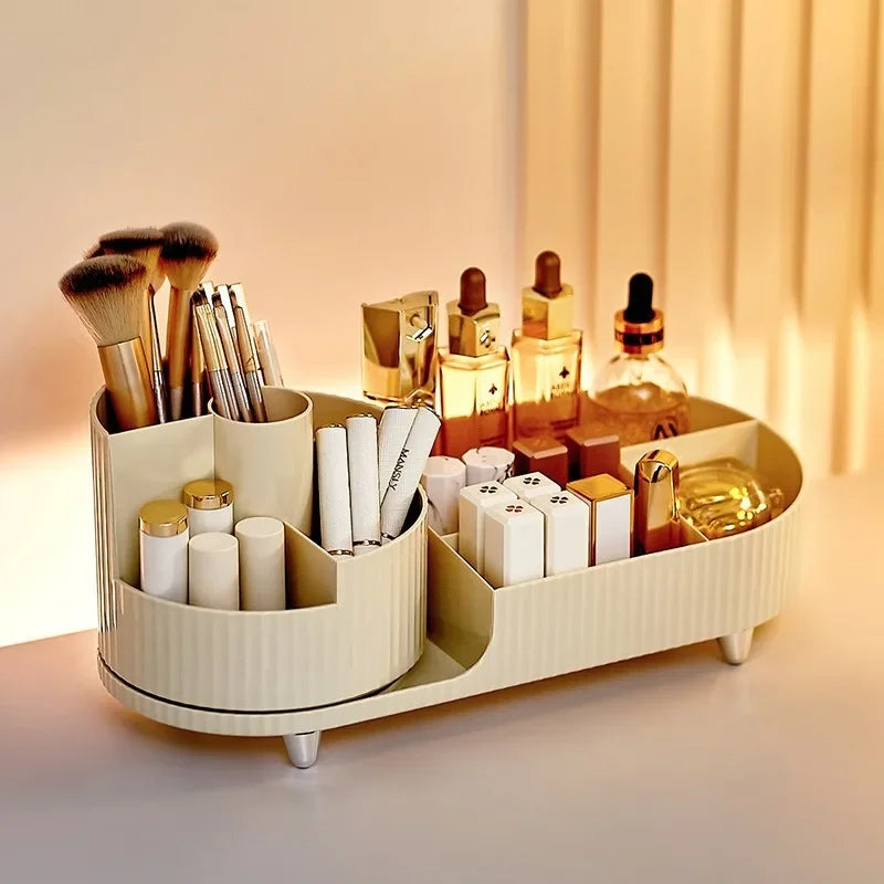 Makeup Organiser with 360° Rotating Makeup Brush Holder