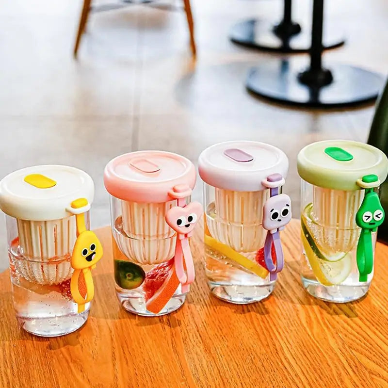 420ml Cute Drinking Cup with Straw Tea Infuser