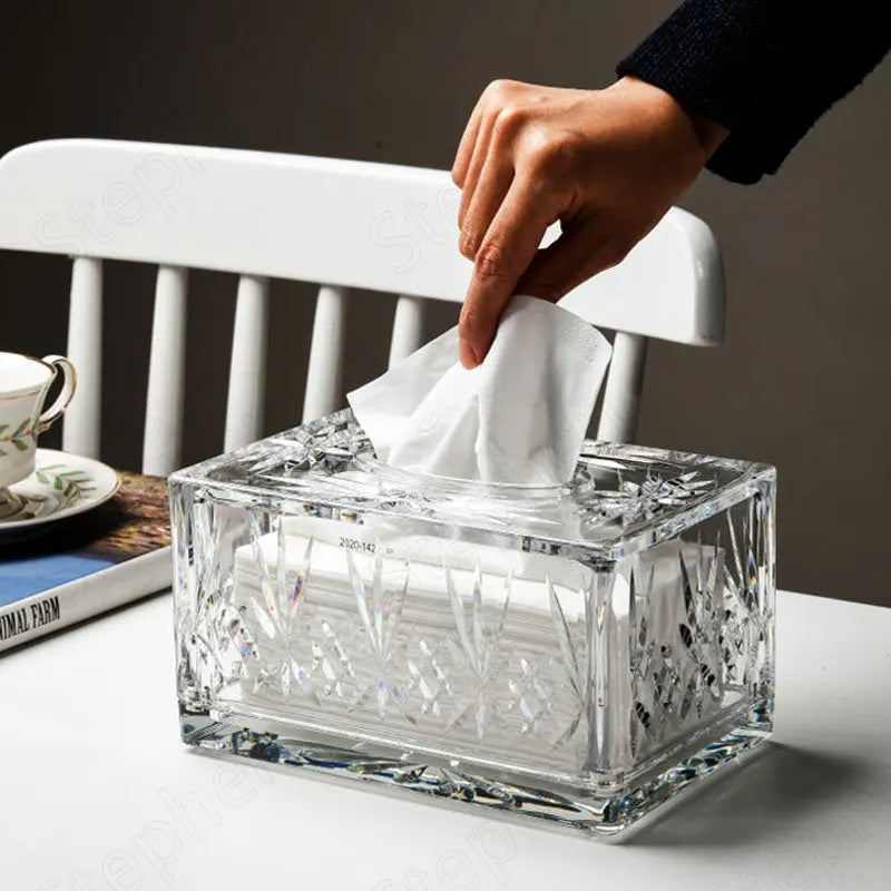 Transparent tissue box