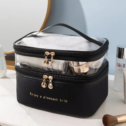 Dual Compartment cosmetic bag