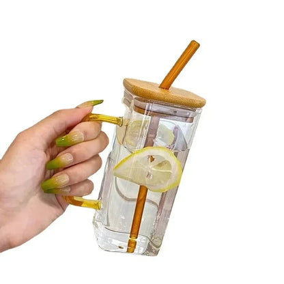 Glass Mug With Lid And Straw