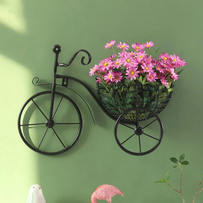 Wall Mounted Retro Metal Bicycle Flower Basket