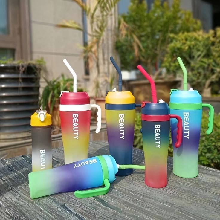 3pcs Gradient Colour Water Bottle Set