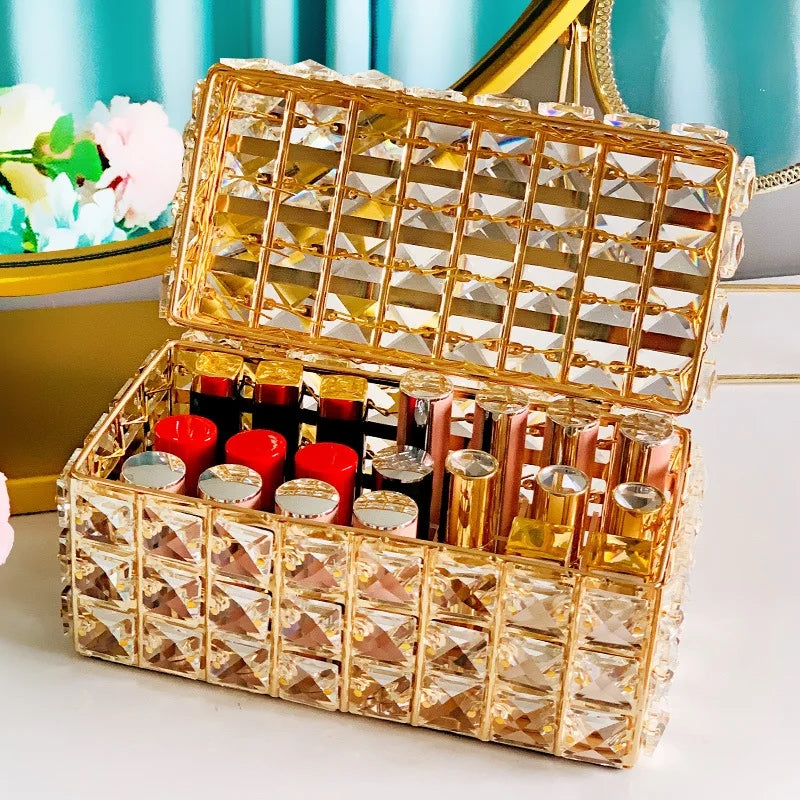 luxury crystal lipstick organizer