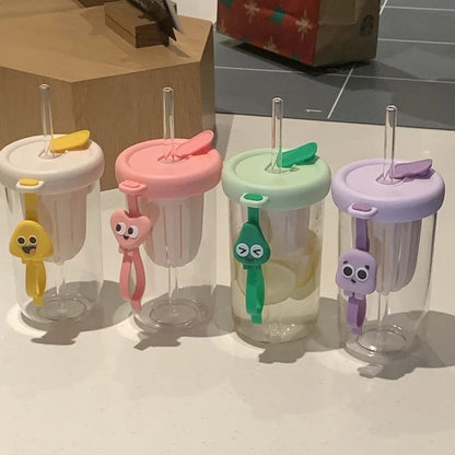 420ml Cute Drinking Cup with Straw Tea Infuser