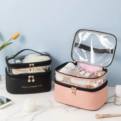 Dual Compartment cosmetic bag