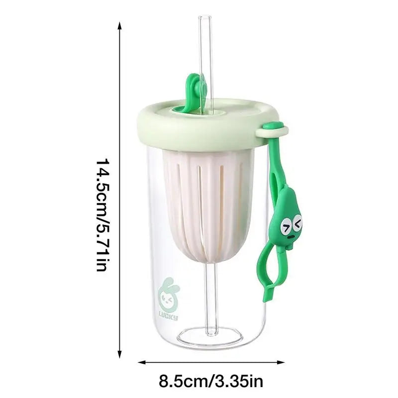 420ml Cute Drinking Cup with Straw Tea Infuser