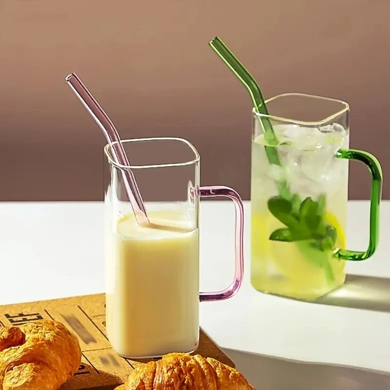 Glass Mug With Lid And Straw