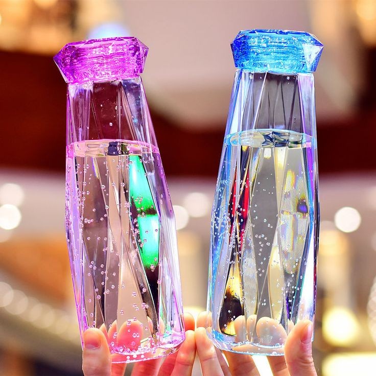 Diamond Glass Water Bottle