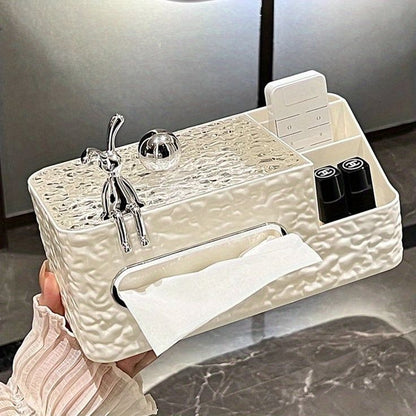 White Chic Water Wave Tissue Box