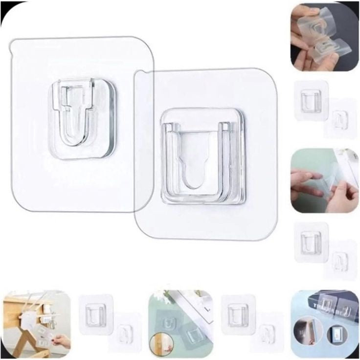 Double Sided Adhesive Wall Hooks (10 pcs pack)