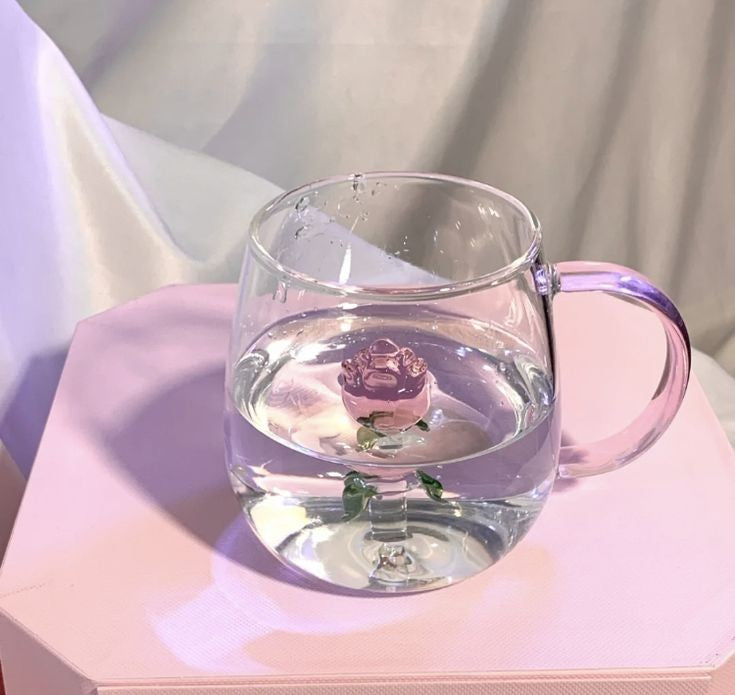 3d Transparent heat resistant glass cup