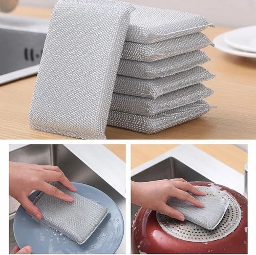 Steel Wire Dish Washing Sponge (4pcs)