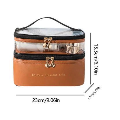 Dual Compartment cosmetic bag