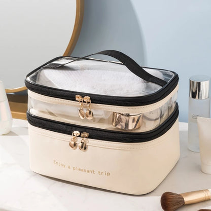 Dual Compartment cosmetic bag