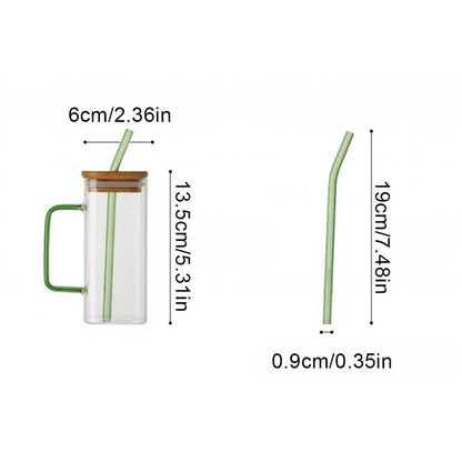 Glass Mug With Lid And Straw