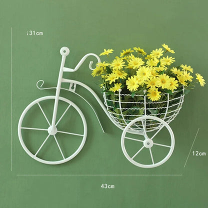 Wall Mounted Retro Metal Bicycle Flower Basket