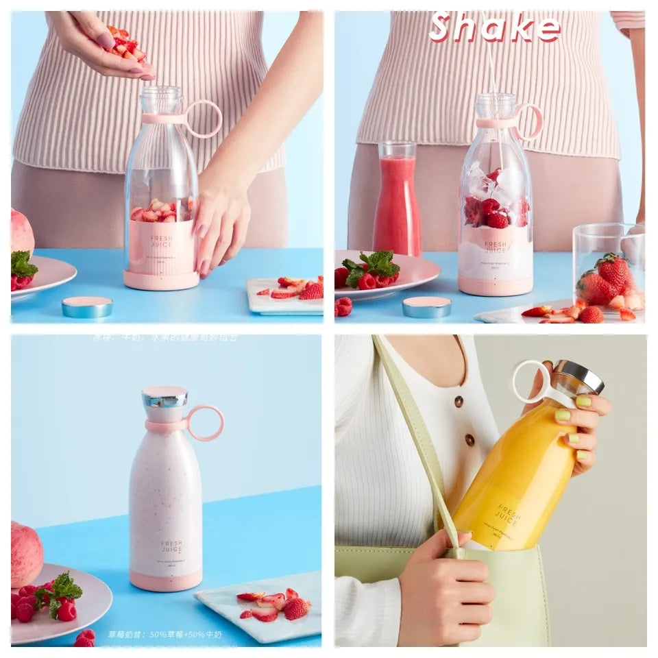 4 Blades Usb Rechargeable Juice Bottle