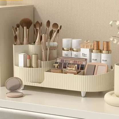 Makeup Organiser with 360° Rotating Makeup Brush Holder