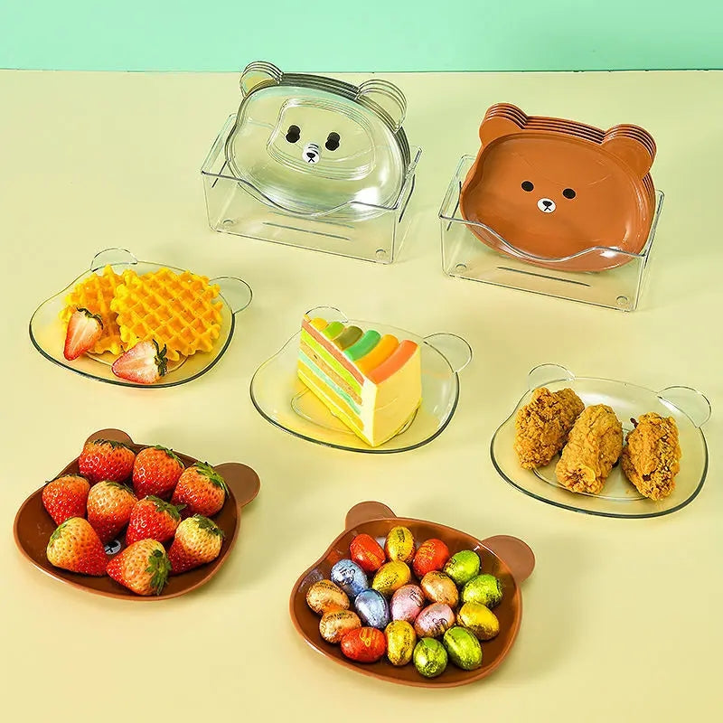 8pcs Mini Snacks Plates With Stand