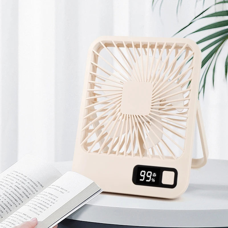 USB desktop folding fan and lamp