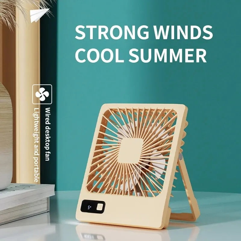 USB desktop folding fan and lamp