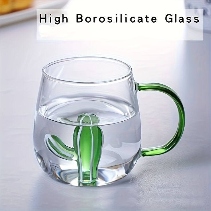 3d Transparent heat resistant glass cup