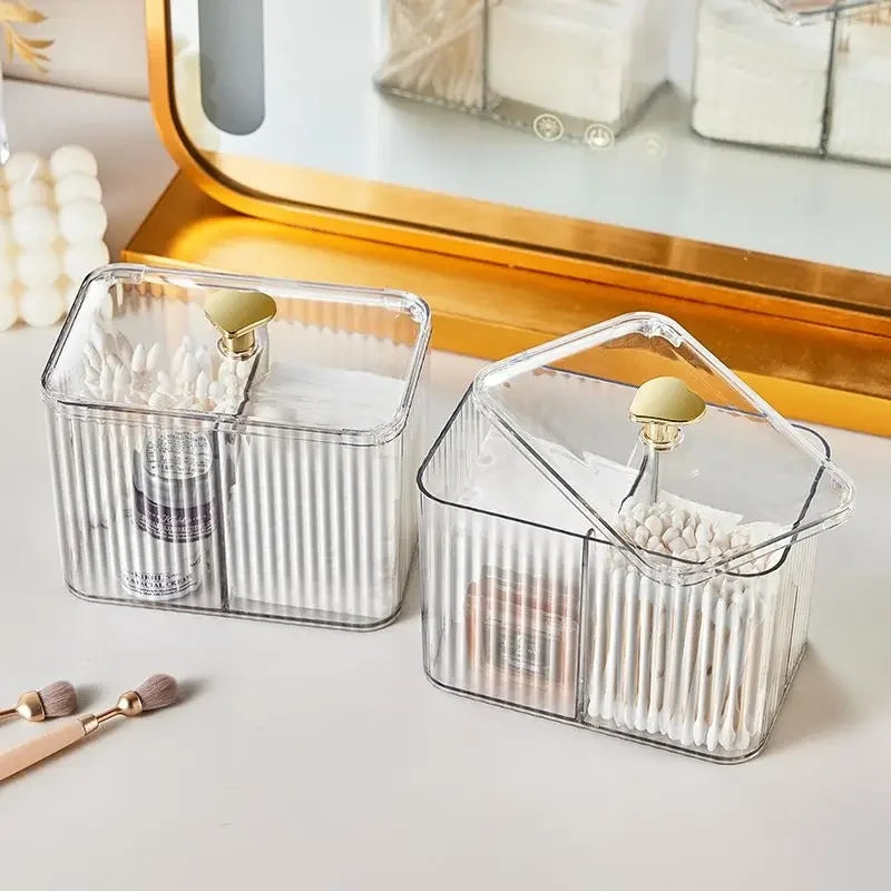 Cotton Bud Holder And Cosmetics Organizer