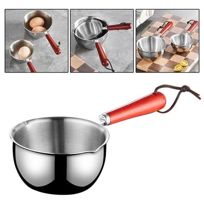 Stainless Steel Hot Oil Pot with Wooden Handle