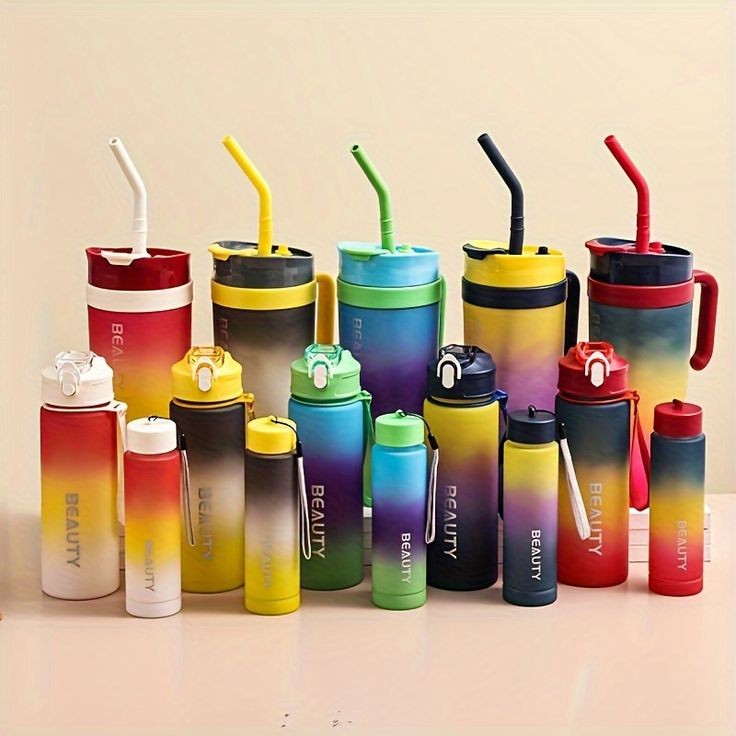 3pcs Gradient Colour Water Bottle Set