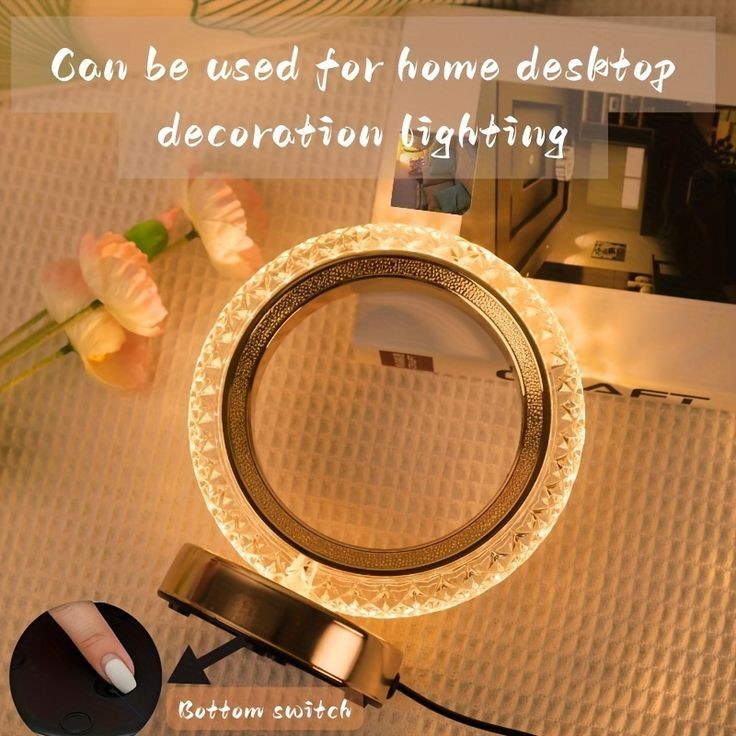 Rechargeable LED Circle Crystal Lamp