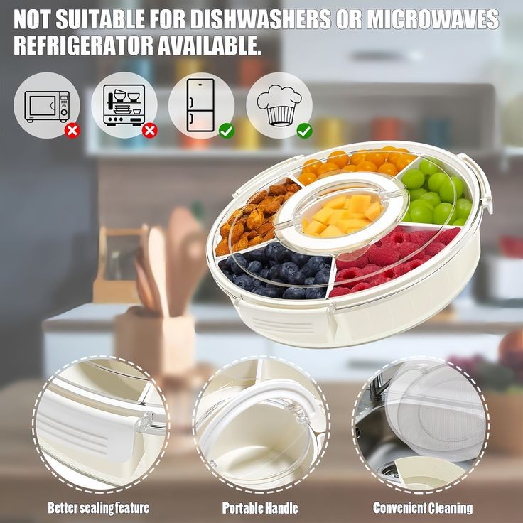 Portable Rotating Snack Tray With Lid