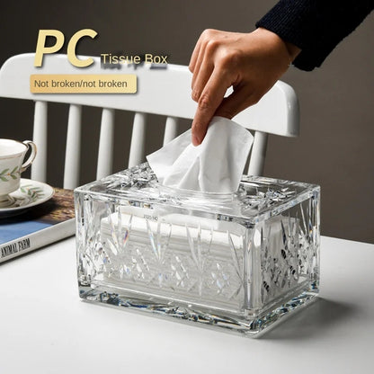 Transparent tissue box