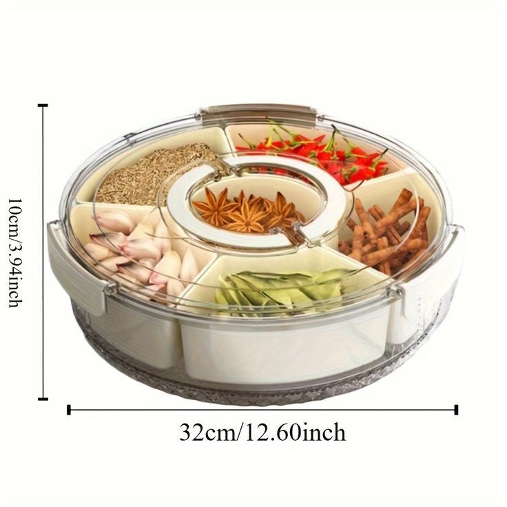 Portable Rotating Snack Tray With Lid