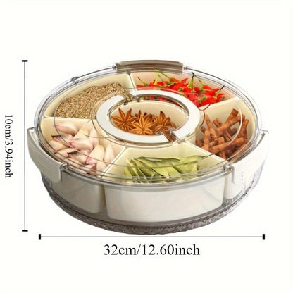 Portable Rotating Snack Tray With Lid