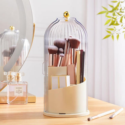 360° Rotating Makeup Brush Holder With Lid