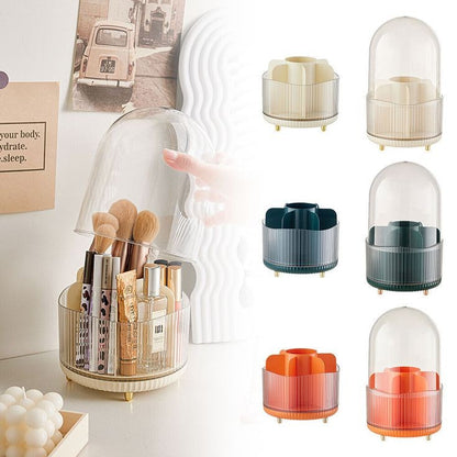 Rotating Brush Holder With Transparent Covered Lid