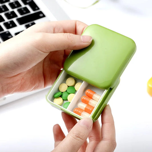 Portable 2 Gird Medicine Box