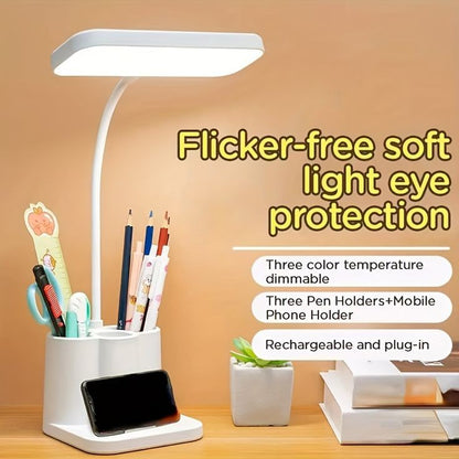 LED Eye Protection Table Lamp With Storage Holder