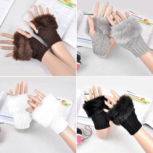 Stylish Faux Rabbit Hair Fur Gloves For Women