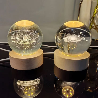 3D Galaxy Crystal Ball Night Lamp