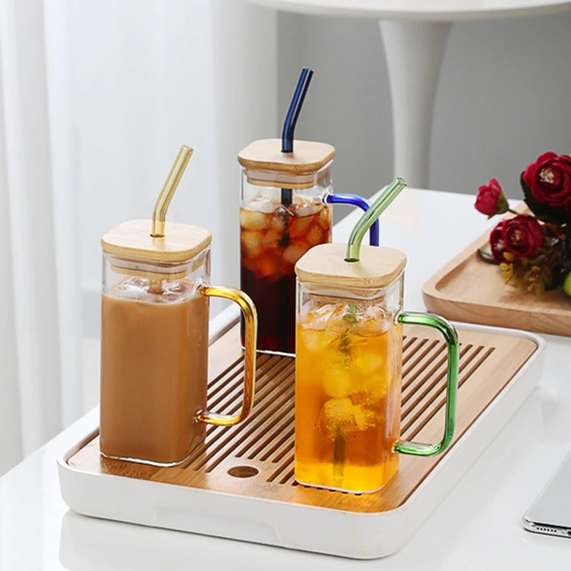 Glass Mug With Lid And Straw