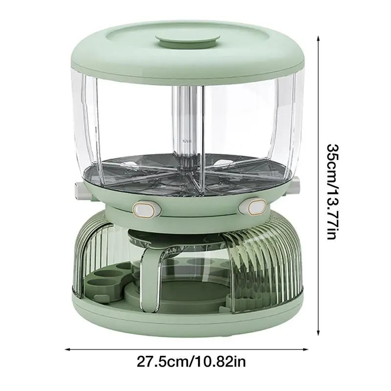 Rotating Cereal Dispenser with egg tray (6 Grid)