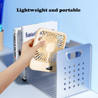 USB desktop folding fan and lamp